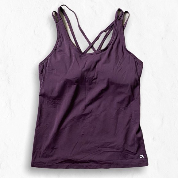 GAP Tops - GapFit Eggplant Purple Strappy Shelf Bra Tank L